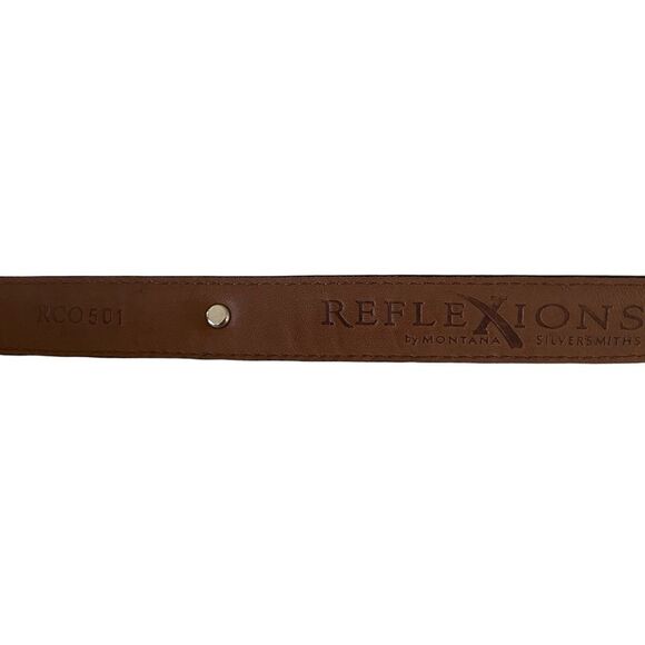 Vintage Reflexions by Montana Silversmiths Leather Skinny  Belt Black With Heart main image 4